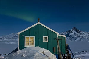 Aurora Borealis or Northern Polar Lights, Tasiilaq, E. Greenland