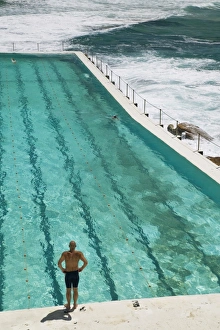 Bondi Beach Prints: Australia, New South Wales, Sydney, Bondi Beach, Bondi Icebergs Swimming Club Pool