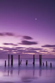 Images Dated 8th September 2014: Australia, South Australia, Fleurieu Peninsula, Port Willunga, old jetty, dusk