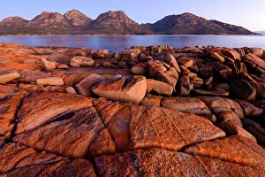 Coles Bay Prints: Australia, Tasmania, East Coast, Coles Bay, Freycinet National Park, The Hazards