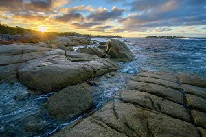 Bay Of Fires Prints: Australia, Tasmania, East Coast, bay of Fires, Eddystone, sunset