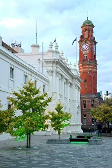 Launceston Prints: Australia, Tasmania, Launceston, Centenary Clock and Chimes, Civic square