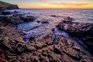 Tidal Prints: Australia, Tasmania, Stanley, coastal sunrise