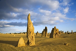 Australia, Western Australia, Cervantes, Nambung National Park. Morning light at the Pinnacles Desert