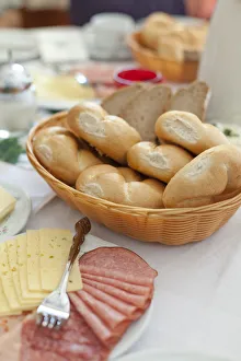 Austria, Osterreich, Salzburg, Flachgau. Wolfgangsee lake. St Wolfgang. ham, cheese
