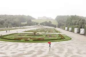 Rainy Prints: Austria, Osterreich. Vienna, Wien. Vienna, Wien. Schonbrunn Palace in a rainy day