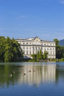 Salzburg Prints: Austria, Salzburg, Leopoldskron, Leopoldskron palace, made famous by the boating scene