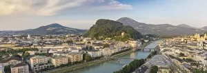Salzburg Gallery: Austria, Salzburg, View of Salzach River The Old City to the right and the New City