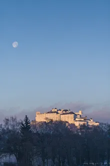 Austria, Salzburgerland, Salzburg, Festung Hohensalzburg Castle, dawn