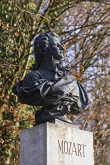 Salzburg Prints: Austria, Salzburgerland, Salzburg, Kapuzinerberg, bust to the composer Mozart