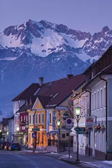 Austria, Styria, Admont, town view, dusk