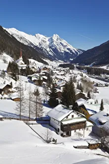 Ski Resorts Prints: Austria, Tirol, St Jakob village near St. Anton am Arlberg