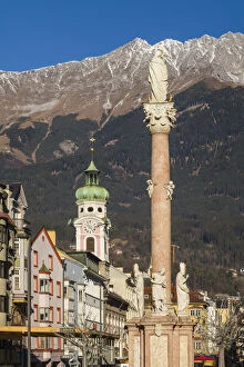 Images Dated 1st August 2017: Austria, Tyrol, Innsbruck, St.Anne Column, Maria Theresienstrasse