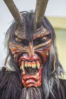 Images Dated 1st August 2017: Austria, Tyrol, Kitzbuhel, mask of Krampus, Tyrolean demon