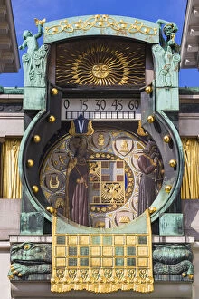 Images Dated 23rd August 2017: Austria, Vienna, Hoher Markt Square, Ankeruhr - Anchor Clock designed by the painter
