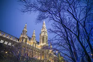 Rathaus Prints: Austria, Vienna, Rathaus, Town Hall, Christmastime