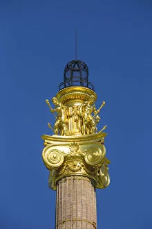 Images Dated 23rd August 2017: Austria, Vienna, Ringstrasse, Golden pilllar at The Austrian Parliment building