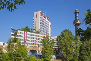 Austria, Vienna, Spittelau, Fernwarme power plant, whose facade was redesigned by