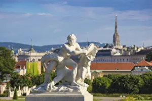 Austria, Vienna, Statue in gardens of The Belvedere Palace