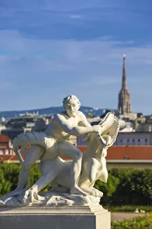 Austria, Vienna, Statue in gardens of The Belvedere Palace