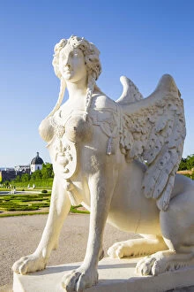 Austria, Vienna, Statue in gardens of The Upper Belvedere Palace