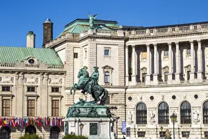 Hofburg Prints: Austria, Vienna, Statue of Prince Eugene in front of Hofburg Palace - former imperial