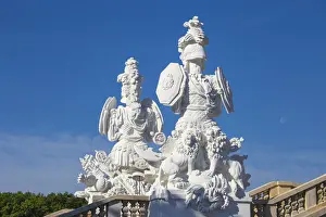 Sculptural Prints: Austria, Vienna, Statues at The Gloriette in the gardens of Schonbrunn Palace - a