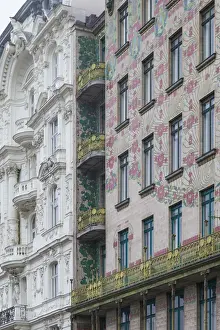 Austria, Vienna, Vienese Secession style buildings by architect Otto Wagner