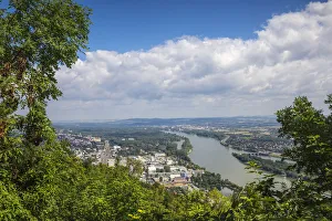 Danube River Prints: Austria, Vienna, View of the River Danube and Vienna