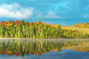 Fall Color Prints: Autumn colour on Horseshoe Lake in Muskoka, Ontario, Canada