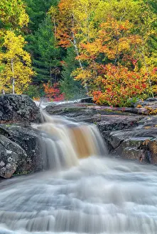Flow Prints: Autumn Colour at Lower Rosseau Falls on the Rosseau River in Muskoka, Ontario, Canada