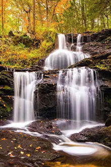 Michael Blanchette Prints: Autumn at Garwin Falls, Wilton, New Hampshire, USA