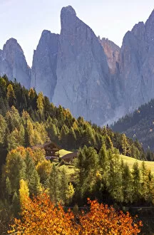 Images Dated 22nd January 2018: Autumn in the Italian Dolomites Alps, Funes Valley, Trentino Alto Adige, Italy