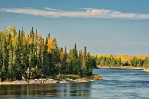 Taiga Prints: Autumn on the Pigeon River near Berens River Rice River Road near Berens River