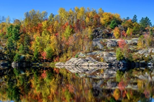 Lakeshores Prints: Autumn reflections in Elbow Lake, Greater Sudbury, Ontario, Canada