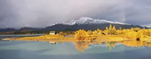 Lake Tekapo Prints: Autumn reflections at Lake Tekapo, Canterbury, New Zealand