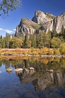 Autumn scenery near the Merced River in Yosemite Valley, California, USA. Autumn