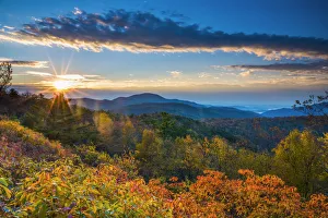 Environmental Prints: Autumn Sunrise, Blue Ridge Mountains, Shenandoah National Park, Virginia, USA