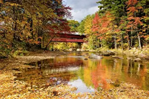 Timber Prints: Autumn at the Swift River Covered Bridge