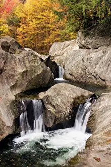 Warren Prints: Autumn at Warren Falls, Green Mountains, Warren, Vermont, USA
