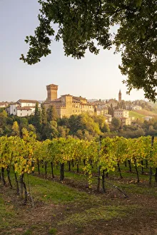 Agricolture Gallery: Autumnal sunset on the castle of Levizzano Rangone. Modena province, Emilia Romagna