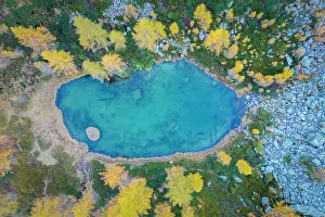Val Sesia Prints: Autumnal view of Larecchio lake