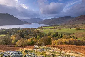 Autumnal view towards Ullswater in the Lake District National Park, Cumbria, England