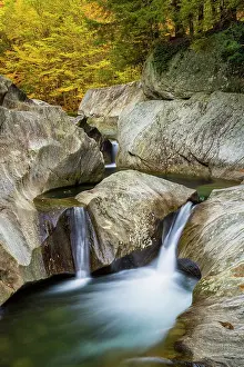 Michael Blanchette Prints: Autunn at Warren Falls, Green Mountains, Warren, Vermont, USA