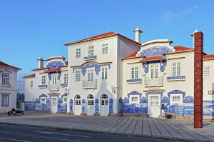 Aveiro District Prints: Aveiro old railways station building, Aveiro, Portugal