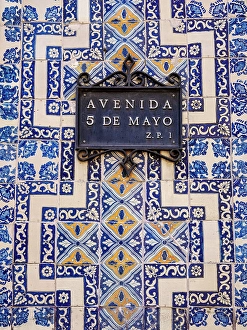 Plate Prints: Avenida 5 de Mayo Sign, Mexico City, Mexico