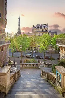 Eiffel Tower Prints: Avenue de Camoens, Eiffel Tower view, Paris, France