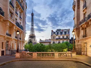 Paris Prints: Avenue de Camoens, Eiffel Tower view, Paris, France