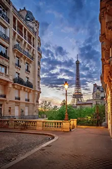 Paris Prints: Avenue de Camoens, Eiffel Tower view, Paris, France