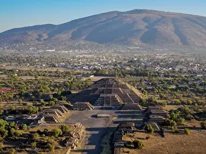 Balloon Prints: Avenue of the Dead and Pyramid of the Moon at sunrise